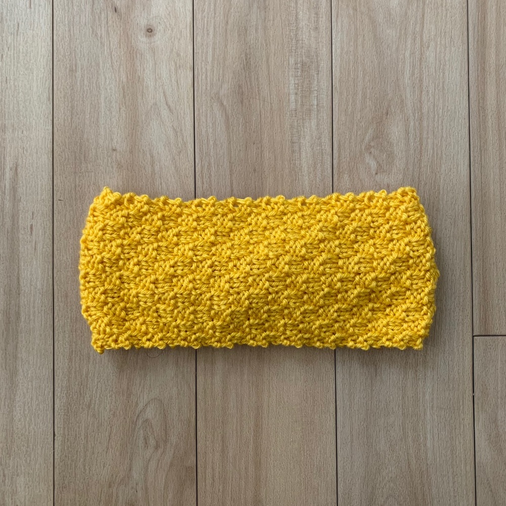 Handmade Sunflower Yellow Knit Headband - Picture 2 of 3